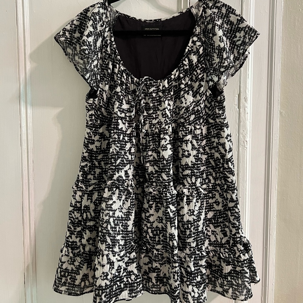 Zara | Black and White Babydoll Dress